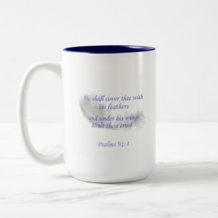 Tasse 2 Couleurs Psaumes 91:4 Il te couvrira de ses plumes