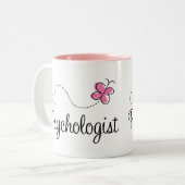 Tasse 2 Couleurs Psychologue rose mignon de papillon (Devant gauche)