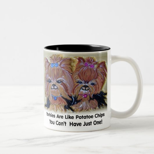 Tasse 2 Couleurs Puce Yorkies de Potatoe (Droit)