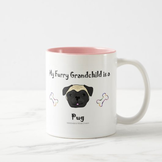 Tasse 2 Couleurs PugFawn (Droit)