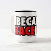 Tasse 2 Couleurs Puisque voiture de course (Devant gauche)