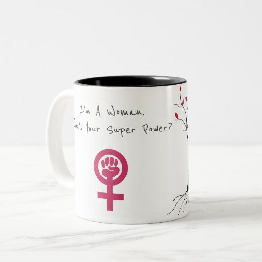 Tasse 2 Couleurs Puissance de femme (Devant gauche)