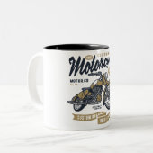Tasse 2 Couleurs puissance rétro motocyclette (Devant gauche)