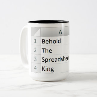Tasse 2 Couleurs Puissant tableur King, Excel Silver