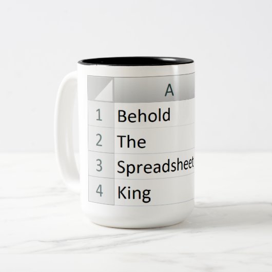 Tasse 2 Couleurs Puissant tableur King, Excel Silver (Devant gauche)