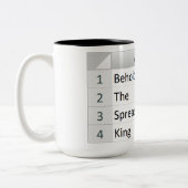 Tasse 2 Couleurs Puissant tableur King, Excel Silver (Gauche)