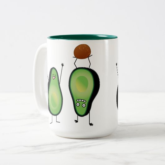 Tasse 2 Couleurs Puits vert encourageant drôle d'appui renversé (Devant gauche)