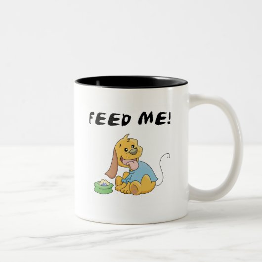 Tasse 2 Couleurs Puppy Feed Me Tshirts et cadeaux (Droit)