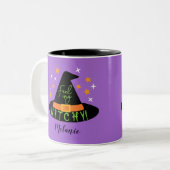 Tasse 2 Couleurs Purple Black Feeling Witchy! Halloween (Devant gauche)