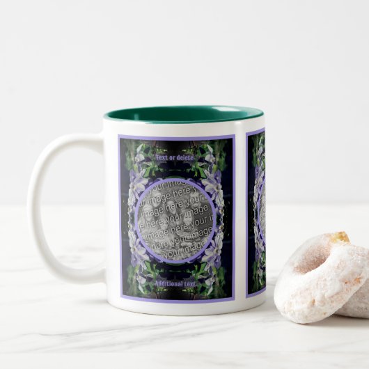 Tasse 2 Couleurs Purple Clematis Sur Le Cadre De Clôture Ajouter Vo (Avec donut)
