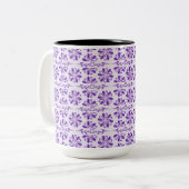 Tasse 2 Couleurs Purple Deluxe Moderne Floral (Devant gauche)