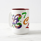 Tasse 2 Couleurs Purple Pansies Motif (Devant gauche)