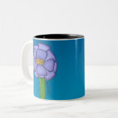 Tasse 2 Couleurs Purple Square Flower with Blue background (Devant gauche)