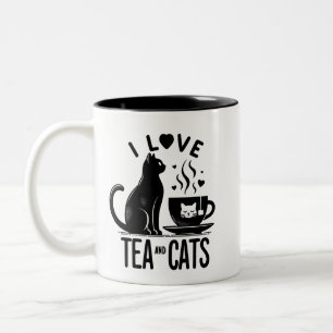 Tasse 2 Couleurs Purrfect Brew : J'aime le thé et les chats