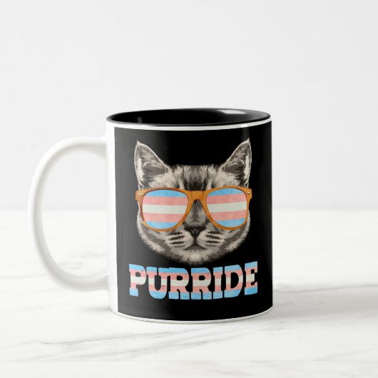 Tasse 2 Couleurs Purride Cat Pride LGBT Transgenre Drapeau Transgen (Gauche)