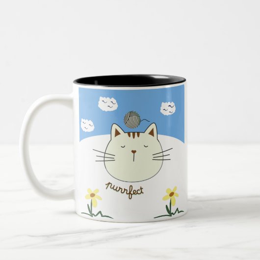 Tasse 2 Couleurs Purring Cat with Yarn Ball (Gauche)