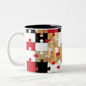 Tasse 2 Couleurs Puzzle Red Black Gold Pattern (Gauche)