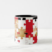 Tasse 2 Couleurs Puzzle Red Black Gold Pattern (Centre)