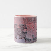 Tasse 2 Couleurs Puzzle rose pour le mois de Sensibilisation sur l' (Centre)