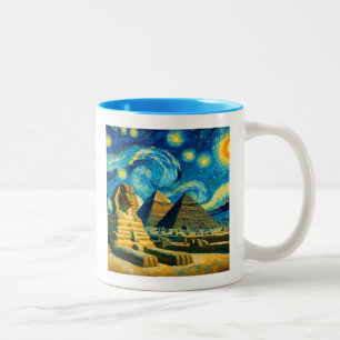 Tasse 2 Couleurs Pyramides nocturnes étoilées Sphinx Egypte
