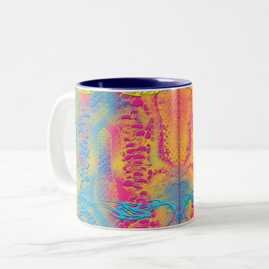 Tasse 2 Couleurs PYTHON - moderne fractale décorative - (Devant gauche)