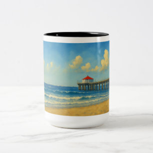 Tasse 2 Couleurs Quai de Manhattan avec toit rouge