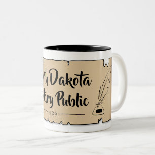 Tasse 2 Couleurs Qualité de la plume du notaire du Dakota du Nord