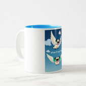 Tasse 2 Couleurs Quand les Carlins volent Adorable Carlin Chien Chi (Devant gauche)