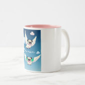 Tasse 2 Couleurs Quand les Carlins volent contre quand les cochons (Devant droit)