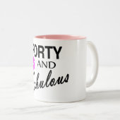 Tasse 2 Couleurs Quarante et fabuleux (Devant droit)