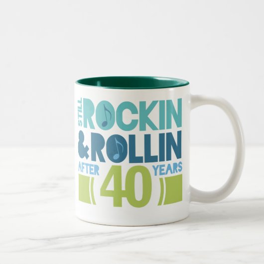 Tasse 2 Couleurs quarantième Cadeau de mariage d'anniversaire (Droit)