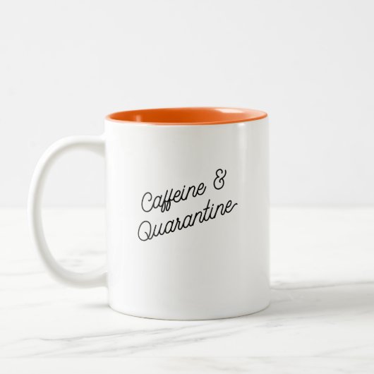 Tasse 2 Couleurs Quarantine Funny ModernTypographie tendance (Gauche)