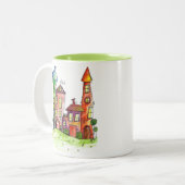 Tasse 2 Couleurs Quatre Mignonnes Maisons Whimsques (Devant gauche)
