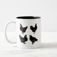 Quatre poules~Silhouette~Motif