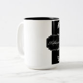 Tasse 2 Couleurs Quatrefoil noir et blanc (Devant gauche)