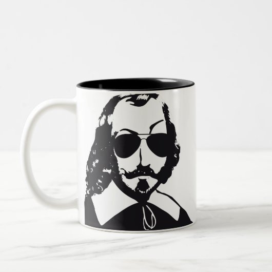 Tasse 2 Couleurs Québec Samuel Champlain Hipster lunettes de soleil (Gauche)