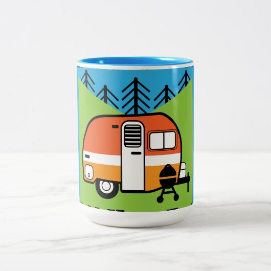 Tasse 2 Couleurs Queen of the Camper - Funny Camping RV Caravan Doo (Centre)