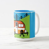 Tasse 2 Couleurs Queen of the Camper - Funny Camping RV Caravan Doo (Devant droit)