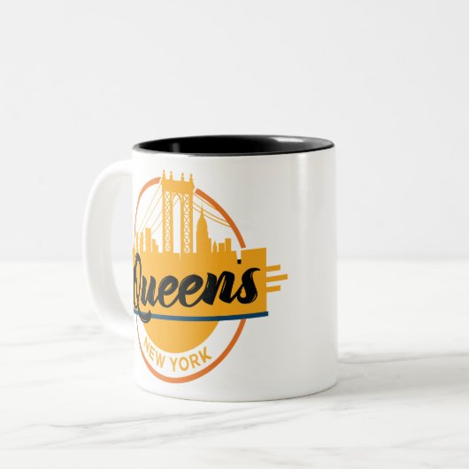 Tasse 2 Couleurs Queens New York (Devant gauche)