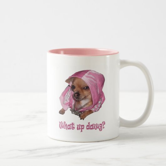 Tasse 2 Couleurs Quel dawg haut (Droit)