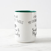 Tasse 2 Couleurs "Quelques unes de mes choses préférées. "Tasse (Centre)