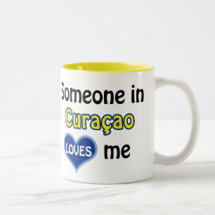 Tasse 2 Couleurs Quelqu'un à Curaçao m'aime