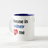 Tasse 2 Couleurs Quelqu'un à Sydney m'aime Magnet (Devant gauche)