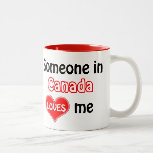Tasse 2 Couleurs Quelqu'un au Canada m'aime (Droit)