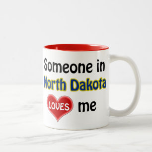 Tasse 2 Couleurs Quelqu'un au Dakota du Nord m'aime