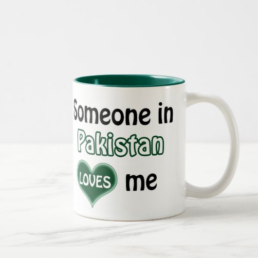 Tasse 2 Couleurs Quelqu'un au Pakistan m'aime (Droit)