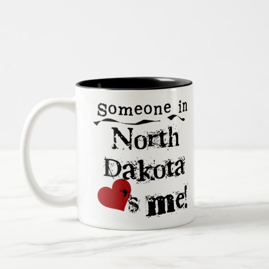 Tasse 2 Couleurs Quelqu'un dans le Dakota du Nord m'aime (Gauche)