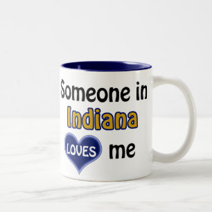 Tasse 2 Couleurs Quelqu'un dans l'Indiana m'aime