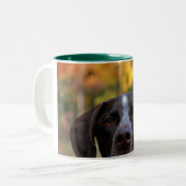 Tasse 2 Couleurs Qui chien de Dat ? (Devant gauche)