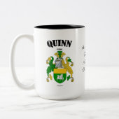 Tasse 2 Couleurs Quinn Family Crest, Traduction & Signification (Gauche)